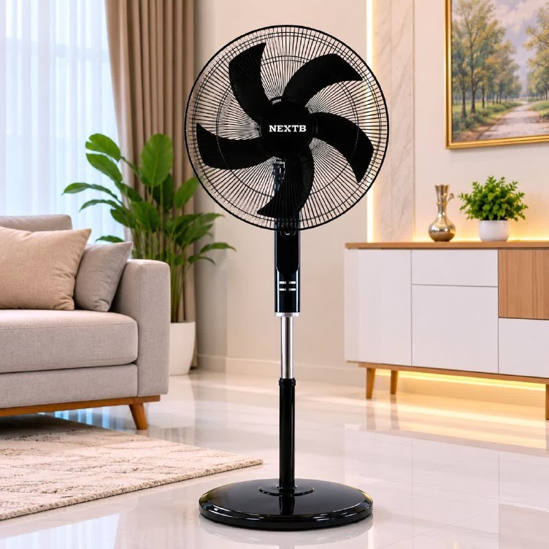 بازرگانی شاپرک: پنکه 5 پره نکست پلاس nxp-f5000جنس پره پلاستیکی دارای کنترل چرخشی 180درجه ✨سه منظوره..دیواری. رومیزی ‌و ایستادهدارای گارا