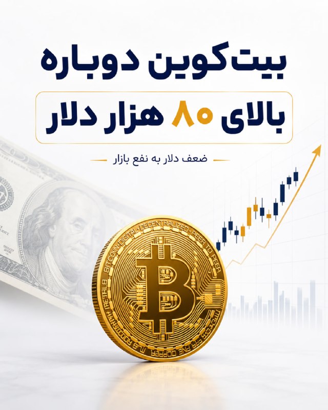 خلیفه (طلای جهانی): 🚀 بیتکوین دوباره بالای ۸۰ هزار دلار رفت!بیتکوین امروز با حمایت ضعیف شدن دلار آمریکا و افزایش نگرانیها درباره وضعیت بد