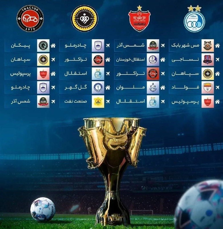 💎مجره؛ الماس سبز💎: 💠 #ورزشی 🔹 پنج بازی اول مدعیان در فصل 1406-1405 لیگ برتر؛🔴🔵 هفته پنجم، جدال استقلال و پرسپولیس#فوتبال 📡💯 @Majare | مجره