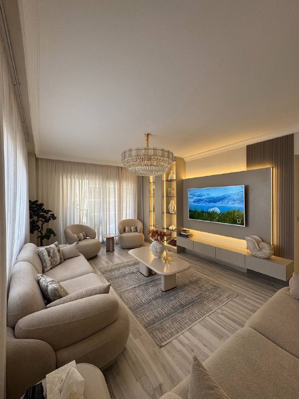 Идеально комфортная и лаконичная по цвету гостиная. - изображение 1 - идеально, комфортная, лаконичная