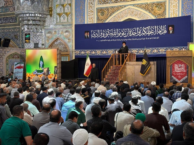 صبح توس اخبار خراسان رضوی: 📸 آیت الله علم الهدی:ملت ایران تا خونخواهی رهبر شهید در اجتماعات ایستادگی می کند 👤آیتالله سید احمد علمالهدی، امروز جمع