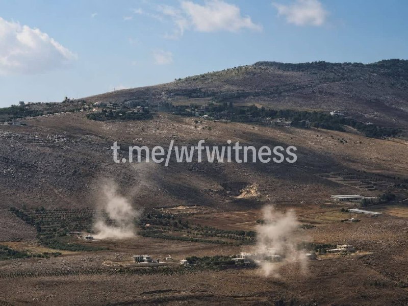 ️🇱🇧🇮🇱 הפגזה ארטילרית ישראלית מכוונת לאזור עז-צפתה בסביבת גבעת עלי אל-טאהר בדרום לבנון.