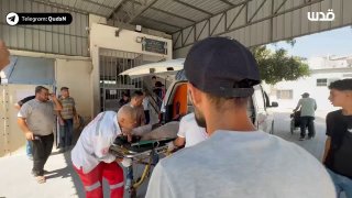 הרגע שבו הגיעה פציעה מכוונת אופנוע בכיכר נבולסי, דרומית לעיר עזה.