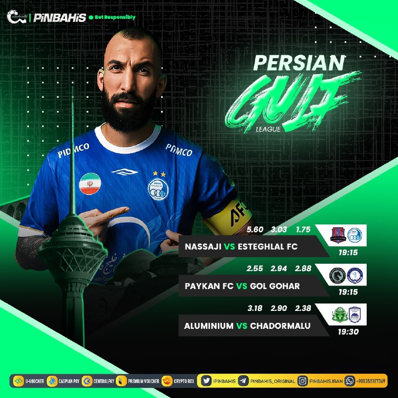 Pinbahis | پین باهیس: ⚽️ لیگ برتر ایران◽️✅ با ضرایب بالا پیشبینی کنید🎁 70% برای واریزی با روش اتوپیا ، پرمیوم ووچر و ارزهای دیجیتالی🎁 35% پیشب