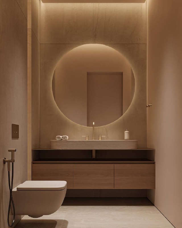 Тёплый интерьер сан. узла для любителей минимализма. Автор проекта leqb architects . - изображение 6 - тёплый, интерьер, сан