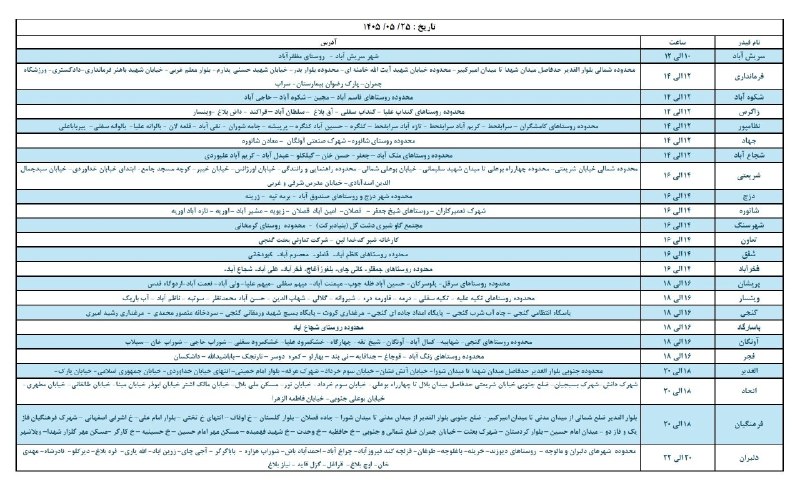 سراب قروه: 🛑#اطلاعیه 📌* #شهرستان_قروههمشهریان محترم:به‌منظور افزایش پایداری شبکه و جلوگیری از خاموشی های ناخواسته و با توجه به ضرور