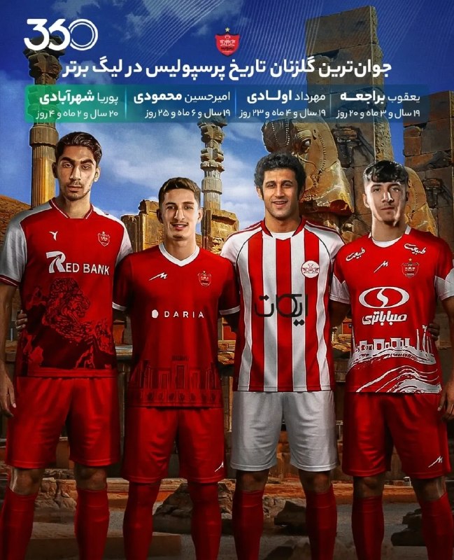 ♥️ کانال هواداران پرشین ♥️: 🔴جوانترین گلزنان پرسپولیس در تاریخ لیگ برتر 🆔 @perspolis_persian