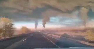 סרטון מבית זיקוק נפט נובוקויבישבסק ליד סמארה, רוסיה בעקבות התקפות אוקראינה.