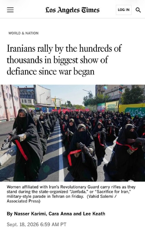 The Los Angeles Times responded to the presence of hundreds of thousands of Iranian victims.