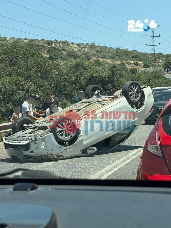 🇮🇱 כביש נחל קנה: בין עמנואל ליקיר רכב התהפך, במקום ישנו לכוד בשלבי חילוץ.