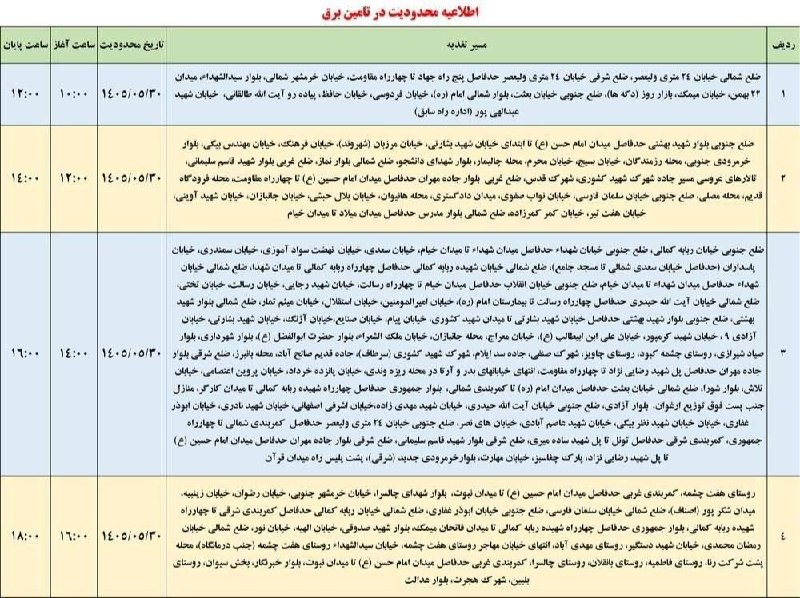 هاوار: ❇️اطلاعیه قطعی برق روز جمعه۳۰مرداد ماهhttps://t.me/HawarZagros