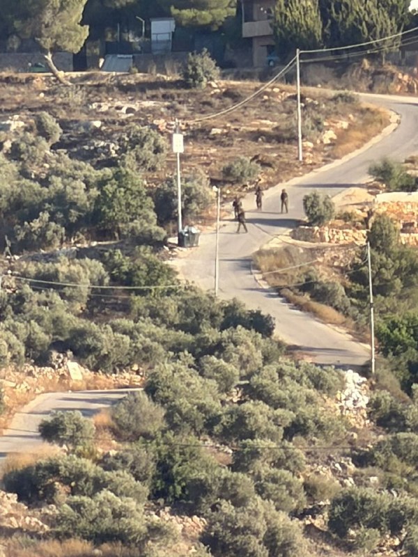 כוח רגלי מצבא הכיבוש מסתער על אזור "כרם נמר" בעיירה ביתא מדרום לשכם.