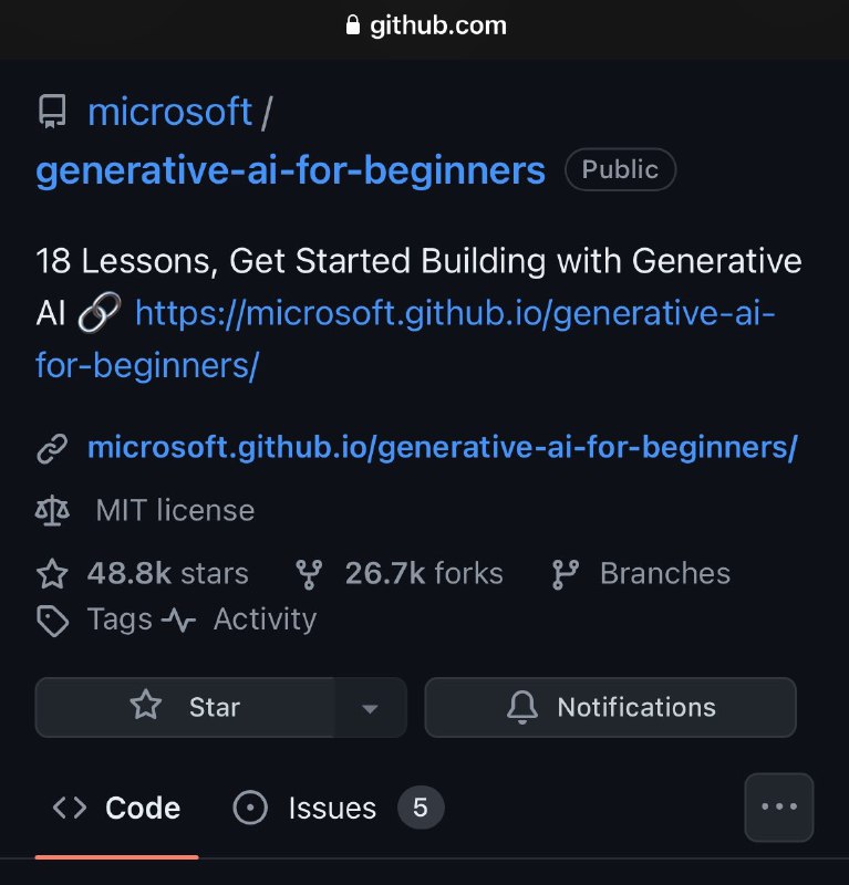 推荐！微软推出的新手友好型生成式 AI 课程，共 18 节，现已在 GitHub 上狂揽近 5 万星⭐