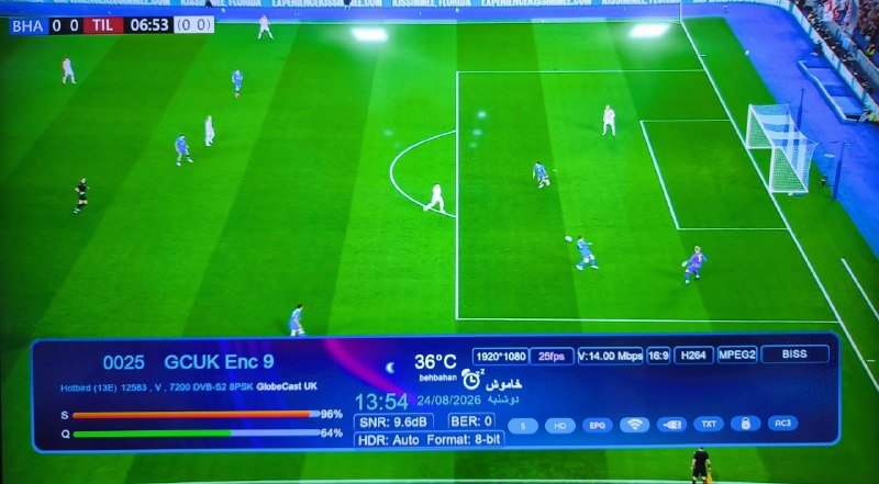 Hack Sat Feeds 📡: فید مسابقه فوتبال برایتون (BHA) 🆚 ترومسو (TIL)🏆 لیگ کنفرانس اروپا (UEFA Conference League) – پلیآف (دور دوم)📡 Eutelsat