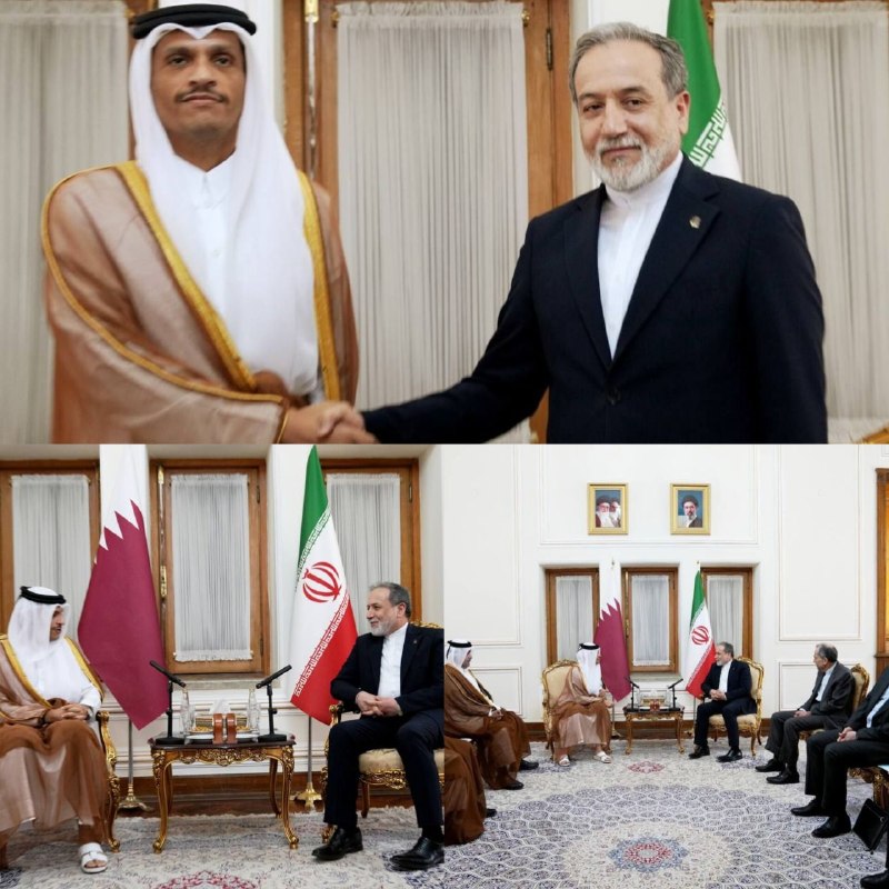 اخبار جبهه مقاومت: 🔴دیدار و گفتگوی نخست وزیر و وزیر خارجه دولت قطر با عراقچی 🇮🇷🇶🇦 @akhbarJM🔴محمد بن عبدالرحمن آل ثانی، نخستوزیر و وزیر امو
