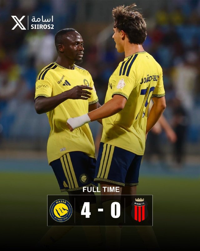 اخبار‌ و نتایج‌ زنده‌ فوتبال: 🇸🇦 هفته دوم لیگ روشن ✅ الریاض 0 _ النصر 4 ❌ برتری قاطع در شب گلزنی کریس رونالدو 🆔 @livefootballchannel