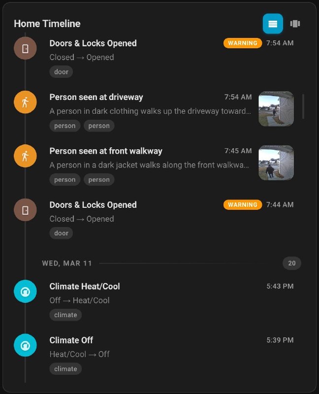 Chronicle Card - Lovelace-карточка для HomeAssistant, которая собирает события дома в одну…