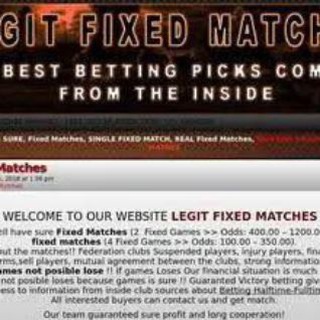 Legit Fixed matches. Telegram Group Link