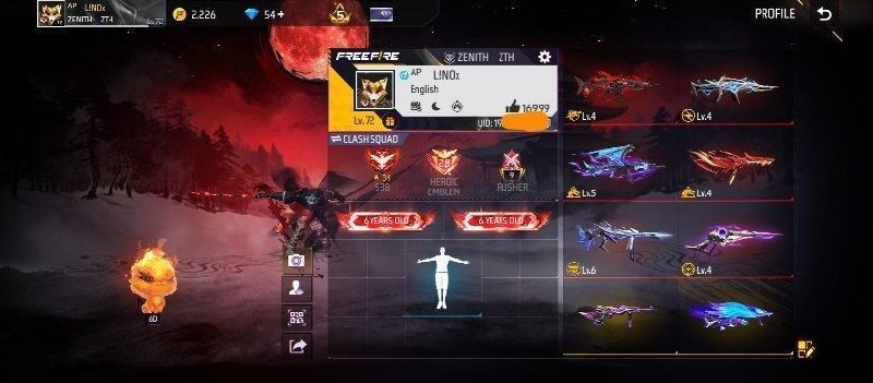 دنیای اکانت فری فایر freefire: 1️⃣ کد : 37461💪 لول اکانت : 72🌍 سرور: خاور میانه💰 قیمت : 10🔫 دارایی اکانت : 506تا ست 6تا گان لولی تو عکس مشخصه 58تا دنس