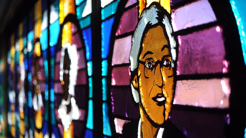 The face of changeRosa Parks in stained glass window, Shorter Community African Methodist Episcopal Church, Denver (© Cyrus McCrimmon/The Denver Post via Getty Images)