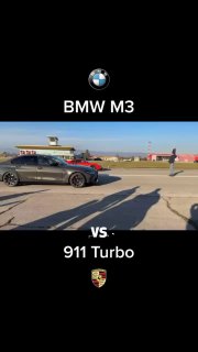 BMW M3 Competition 3.0 (510 л.с.) VS Porsche 911 Turbo 3.6 (480 л.с.)https://t.m