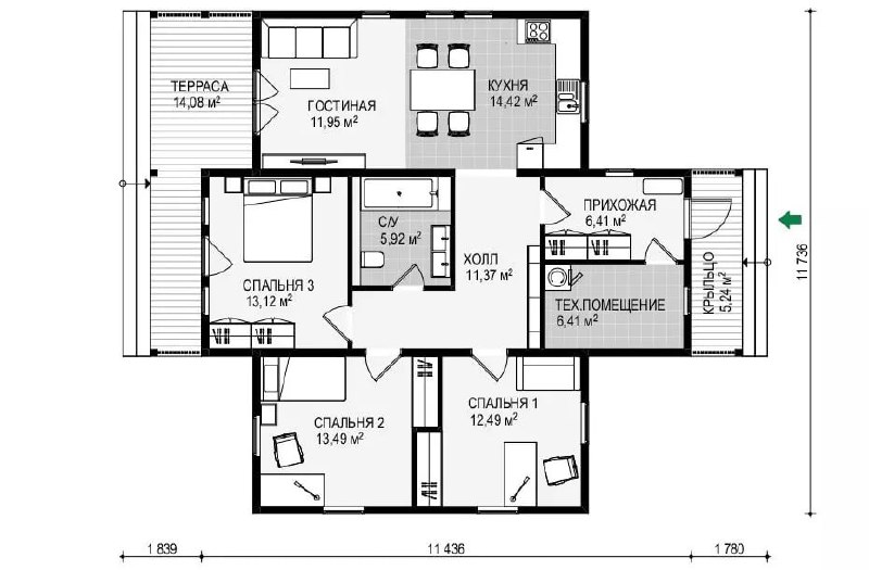 Проект загородного дома площадью 101 кв. м. Дизайн и ремонт Please open Telegram to view this post VIEW IN TELEGRAM - изображение 2 - telegram, view, проект