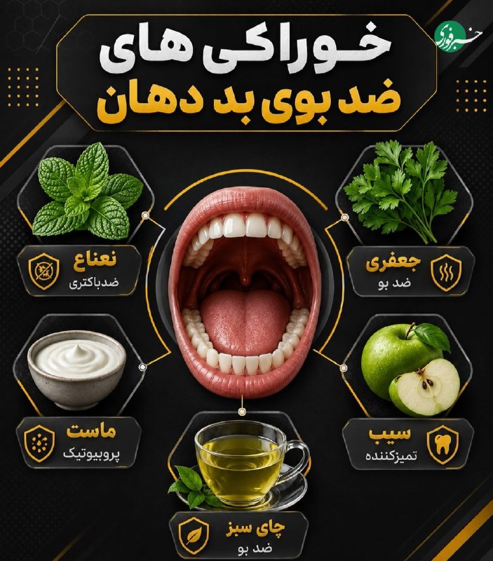 خبرفوری: ♦️خوراکیهای ضد بوی بد دهان🇮🇷 ✊ @AkhbareFori | Link