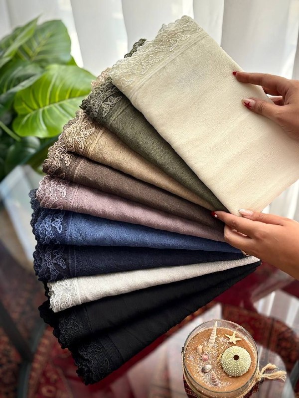 Orkide Scarf: 🪙منحصر به فرد باش🪙🪙New Collection OrkideScarf🪙🔠پارت جدید 🔠شال حریر شیفون دور دانتل پروانه 🔠 اصلا لیز نیست🔠سایز80*200سانت