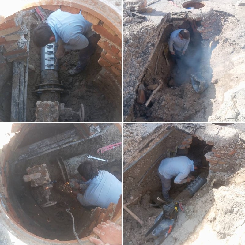 پایگاه خبری تارود: 📸 رفع شکستگی خط انتقال آب در خیابان مطهری شهر کیلان🔹شکستگی خط انتقال آب از جنس پلیاتیلن به قطر ۲۵۰ میلیمتر در خیابان م