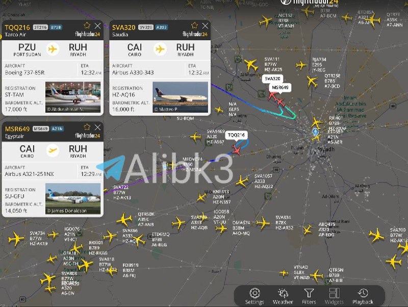 Air traffic disruptions in Riyadh.
