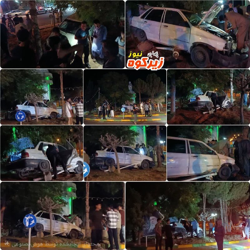 پایگاه خبری زیرکوه نیوز: 🚨برخورد شدید پراید با میدان آیتالله فقیه حاجی آباد یک نفر مصدوم برجای گذاشت 🔸در پی برخورد شدید یک دستگاه خودروی پراید ب