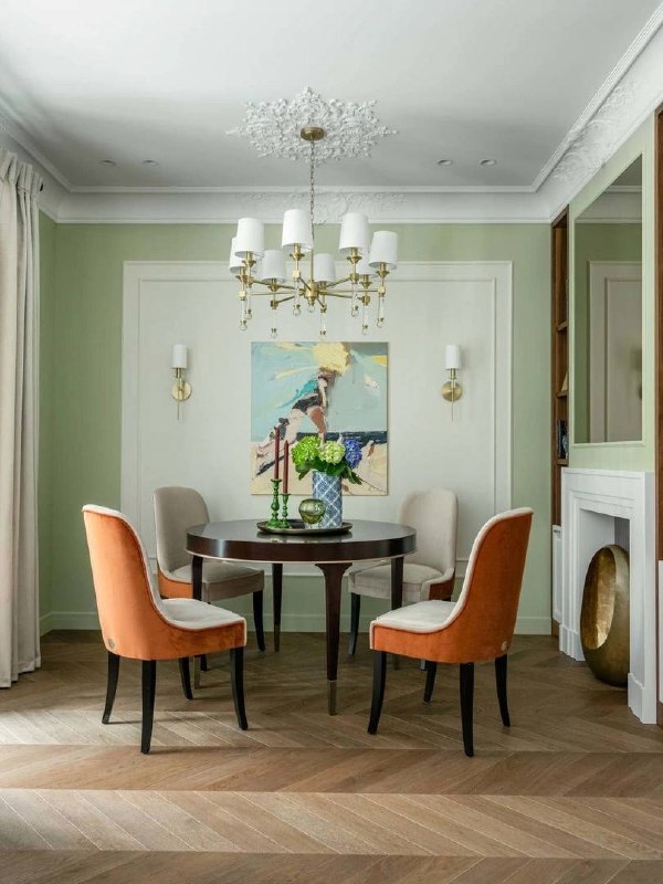 Классический интерьер в духе времени. Дизайнеры сделали ставку на свежую природную цветовую гамму с яркими акцентами и создали уютную, эстетичную а... - изображение 4 - классический, интерьер, духе