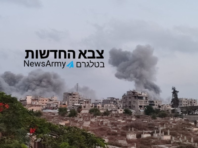 תיעוד מהתקיפות בחאן יונס.