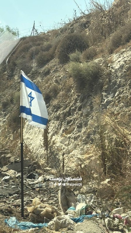 مستوطنون يرفعون أعلام الاحتلال على طريق التفافية شرق جنين