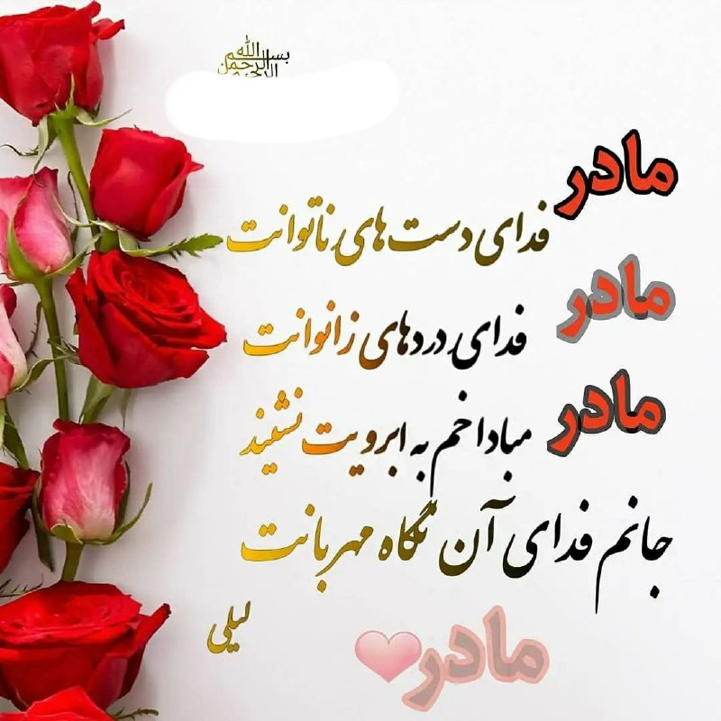 ♥️س̾ل̾ط̾ا̾ن̾ ق̾ل̾ب̾م̾ م̾ا̾د̾ر̾م̾♥️: مادرفداے دستهاے ناتوانت♥️فداے درد هاے زانوانت💜مبادا خم به ابرویت نشیند💛جانم فداے ان نگاه مهریبانت💚🌺🌼