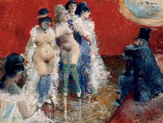 Jean-Louis Forain"The Client"1878 #ForainThis one was largely ignored when it was first shown at the Impressionist exhibition (in 1880). However now it's one of Forain’s most famous works. I like the floor.More from this artist:#Forain@privateartBoost the 