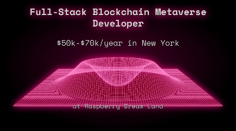 Web3 Full-Stack Blockchain Metaverse Developer $50k - $70k in New York at Raspberry Dream Land