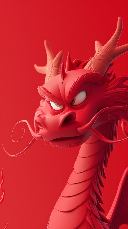 🧪一组非常适合做红包封面和龙年壁纸的图，搞怪迪士尼风格的龙，非常可爱，同时背景也很干净方便排版