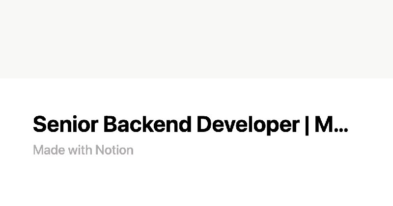 Senior Backend Developer | Notion
