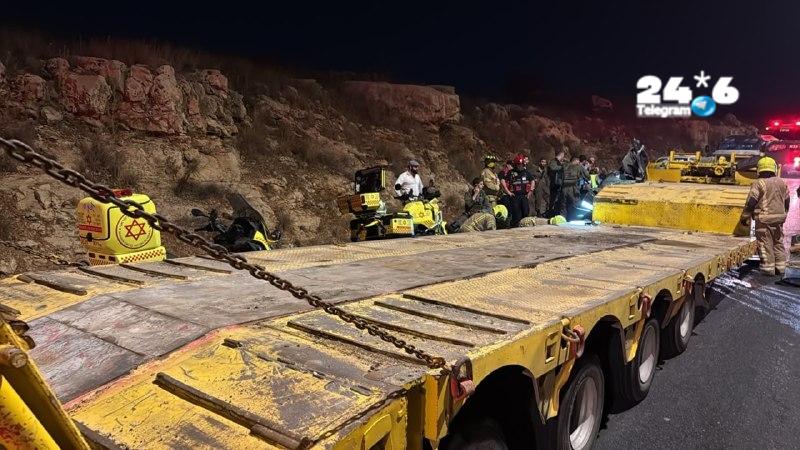 🇮🇱 זירת התאונה הקטלנית סמוך לעאבוד.