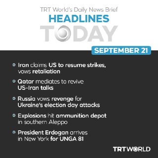 Follow our daily news roundup for Monday, September 21