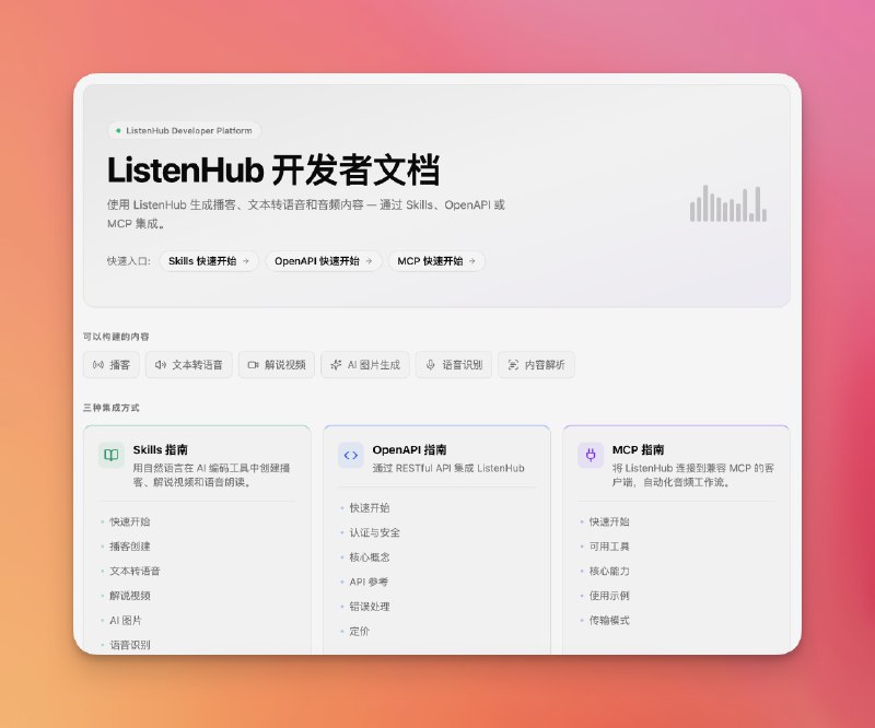 ListenHub ASR 语音识别 API 全新上线，无限免费
