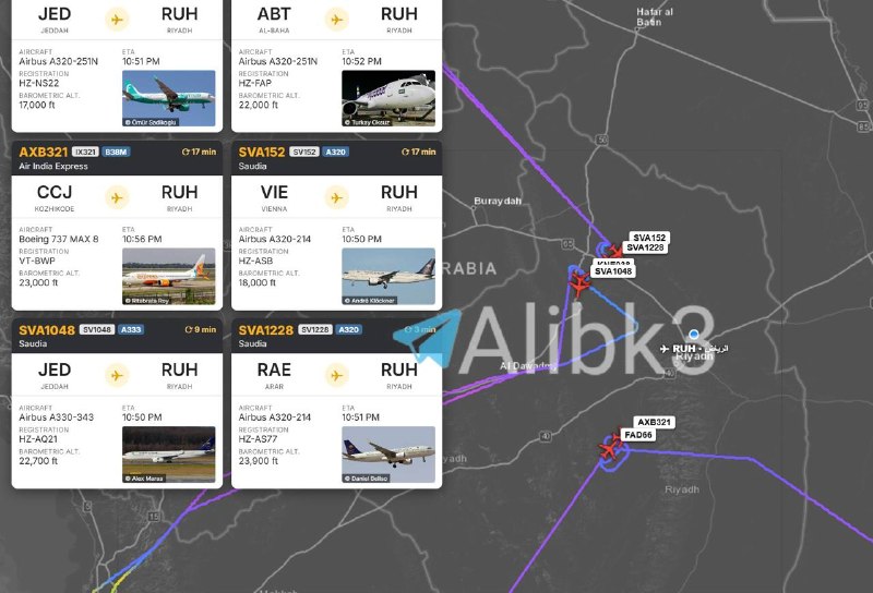 More planes are now avoiding landing at the Riyadh airport.