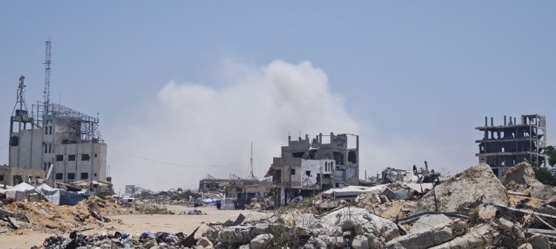 צה"ל מבצע הריסות ממזרח לכיכר בני סוהילה, בדרום רצועת עזה