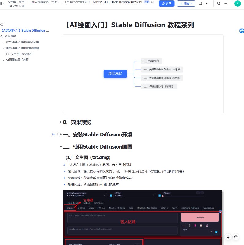 家人们，我做了个小白级别的【AI绘图入门教程】，就那种有手就行的，看了不会可以来锤我的那种🔨在飞书文档里，评论区点开可直接看家人们，我做了个小白级别的【AI绘图入门教程】，就那种有手就行的，看了不会可以来锤我的那种🔨在飞书文档里，评论区点开可直接看