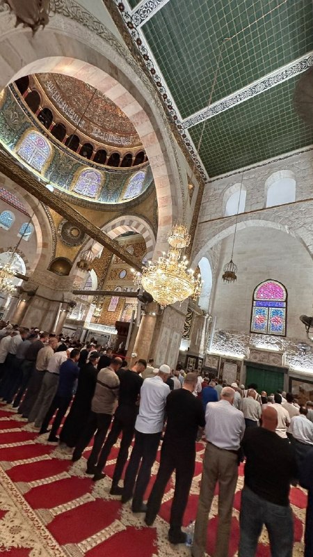 المصلون يؤدون الظهر في المصلى القبلي بالأقصى