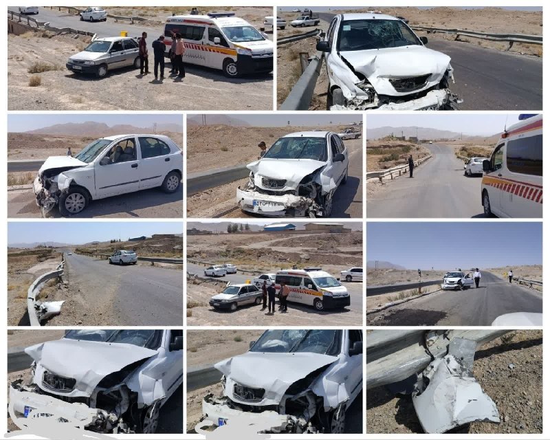خاورستان: 🚨 تکرار تلخ و باز هم حادثه در پیچ مرگ حاجی آباد 🔸 انحراف از مسیر و برخورد خودرو تیبا با گاردریل در پیچ ورودی شهر حاجی آب