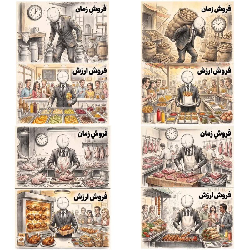 قم زیبا: 🔻📸چرا هرچی بیشتر زحمت می‌کشی، درآمدت تغییر چندانی نمی‌کنه؟🤔+ چون تا وقتی که داری «زمانت» رو می‌فروشی، درآمدت به ۲۴ ساعت 
