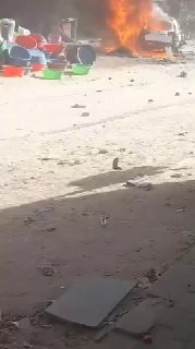 The first moments after an Israeli drone bombed a vehicle in the Sheikh Radwan neighborhood of Gaza City.