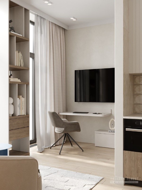 Квартира-студия 27 м для девушки Дизайн - студия Ti Interiors до_30м Дизайн и ремонт - изображение 5 - студия, дизайн, квартира